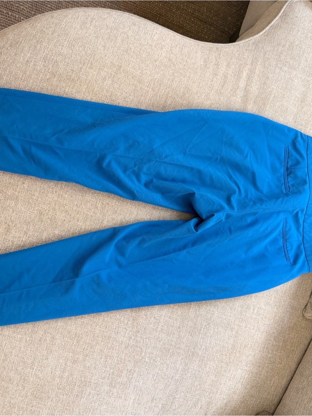 Topshop Bright Blue High-Waist Slim Trousers - Picture 3 of 3